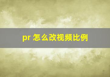 pr 怎么改视频比例